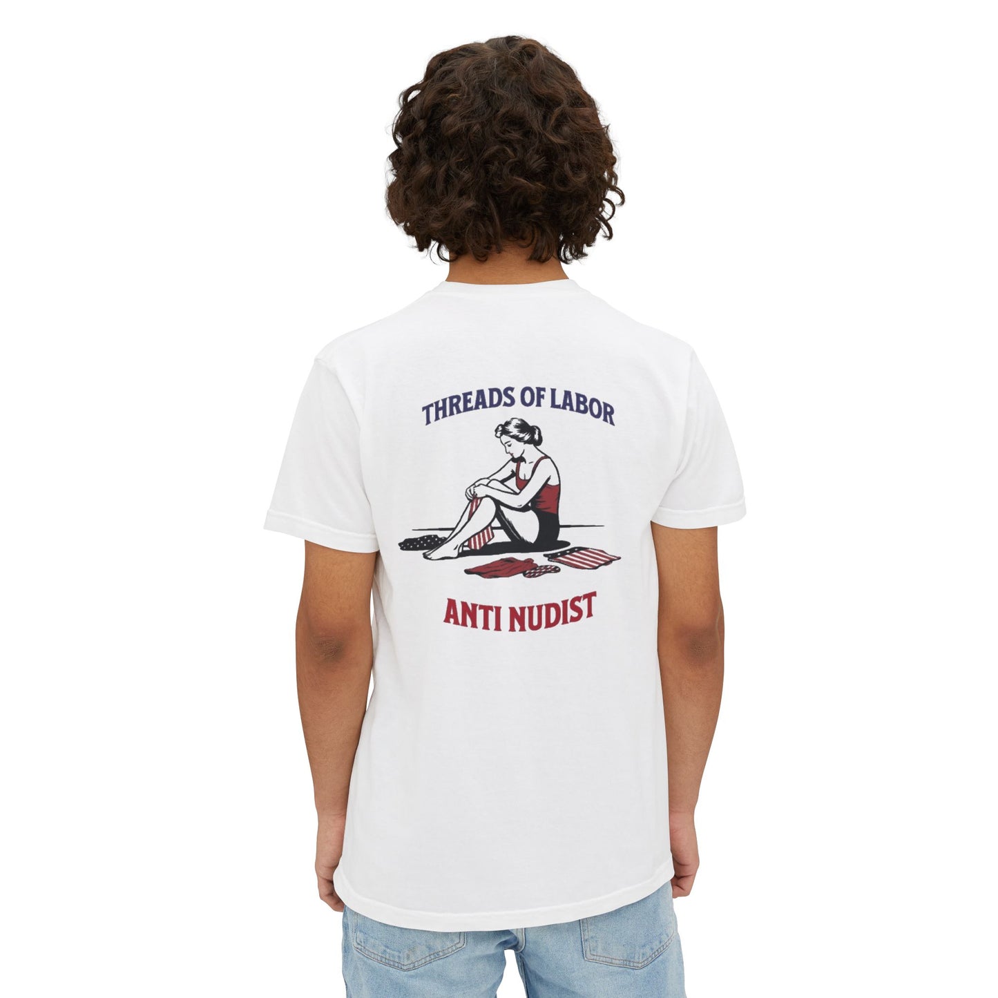 "THREADS OF LABOR' Labor Day 2025 Anti-Nudist Tee